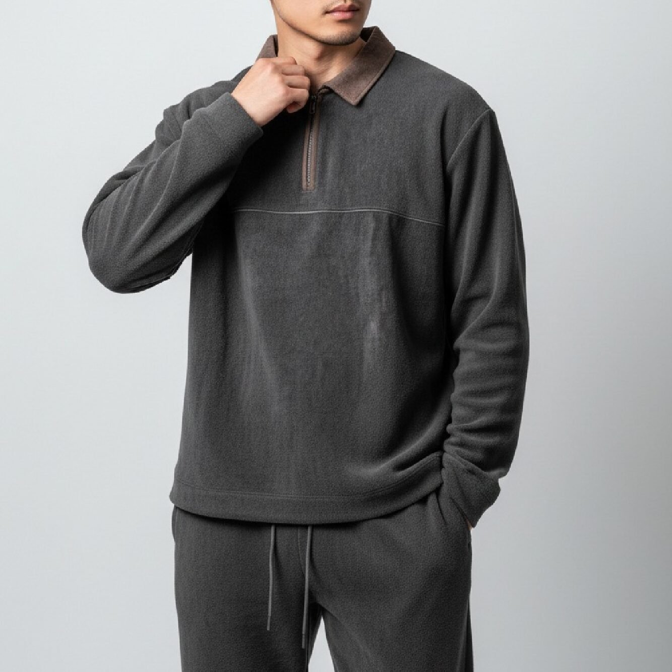 Conduroy Style Premium Quality C Gray brown Contrast