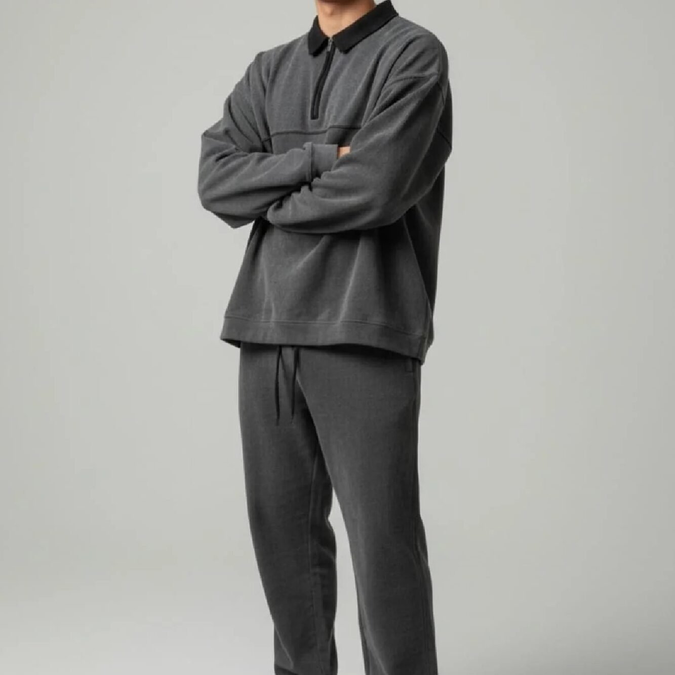 Corduroy Style Premium Quality C Gray Black Contrast