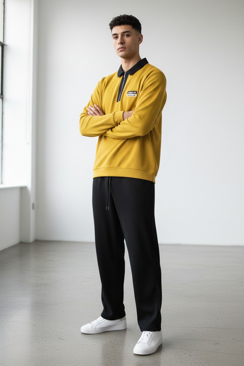 ElvenWear Premium Turkish Style Tracksuit T Yellow - Image 3