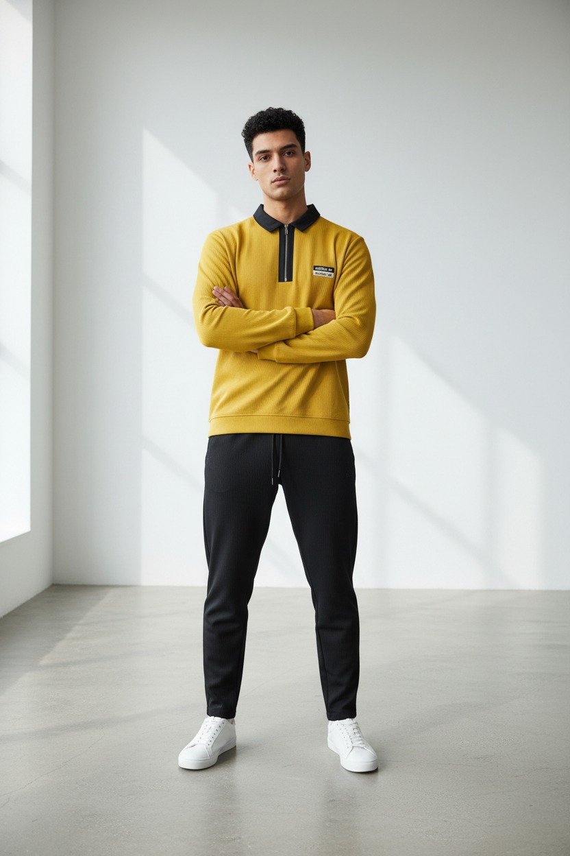 ElvenWear Premium Turkish Style Tracksuit T Yellow - Image 4