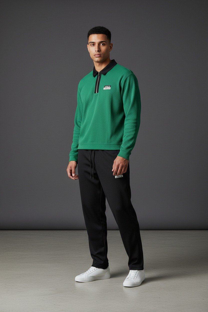 ElvenWear Premium Turkish Style Tracksuit T Green - Image 3