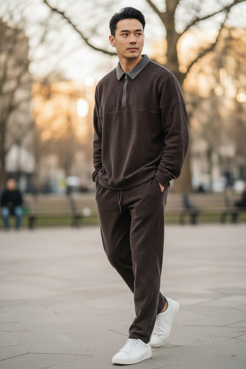 Corduroy Style Premium Quality C Brown Gray Contrast - Image 4