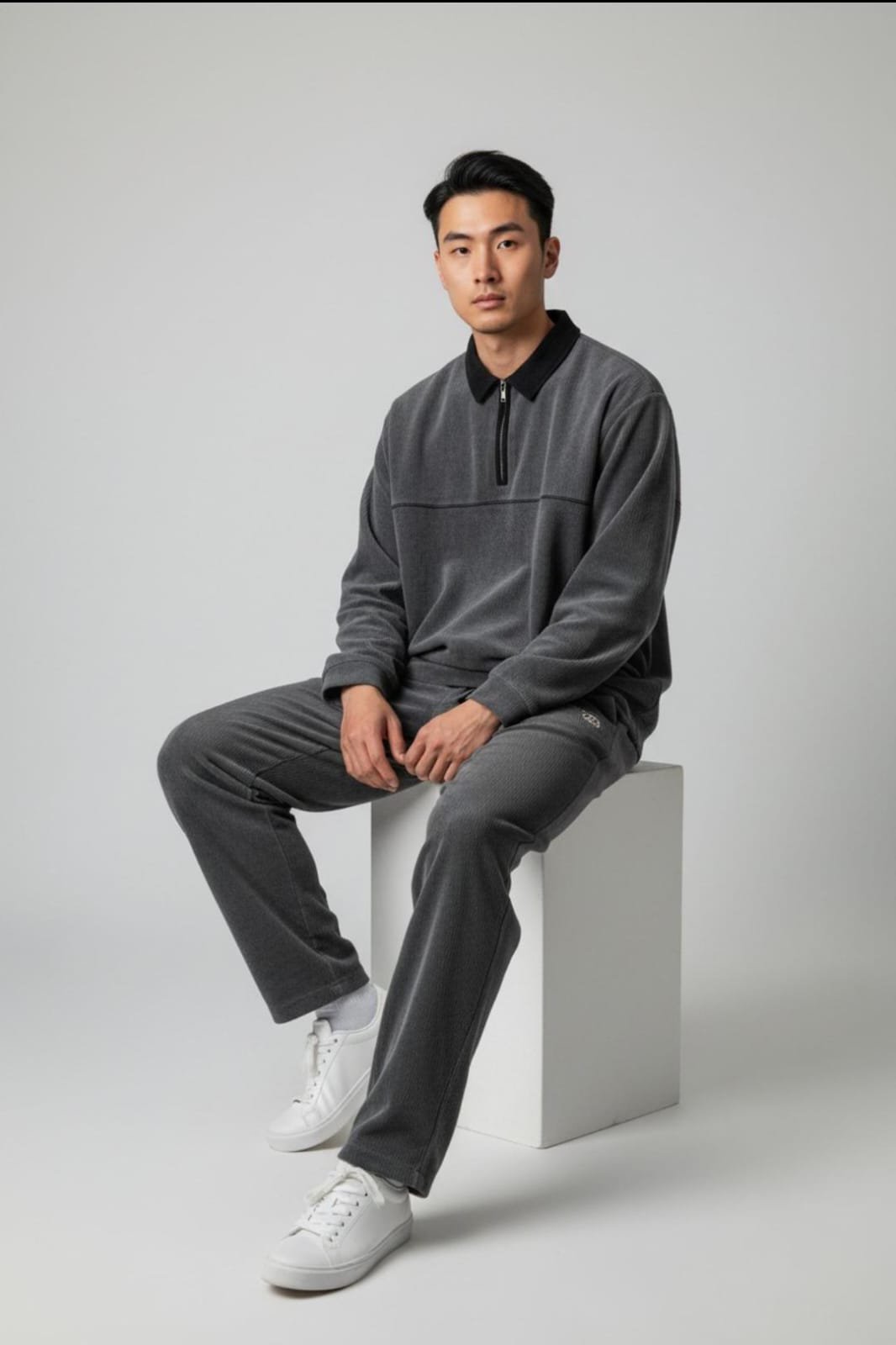 Corduroy Style Premium Quality C Gray Black Contrast - Image 2