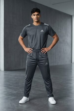 Men’s Adi half Sleeve T-Shirt & Trouser for Summer in Grey color