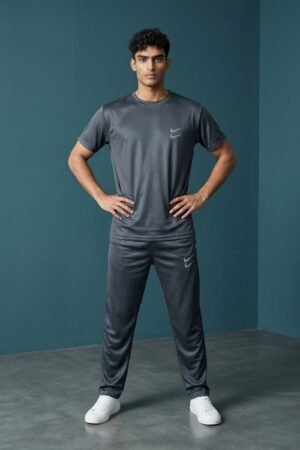 Men’s Nik half Sleeve T-Shirt & Trouser for Summer in Grey color