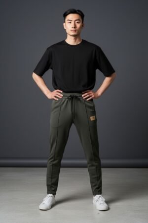 Men's Premium Crease Trouser Import Quality in Olive Green color