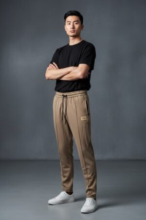 Men’s Premium Crease Trouser Import Quality in Khaki Brown color